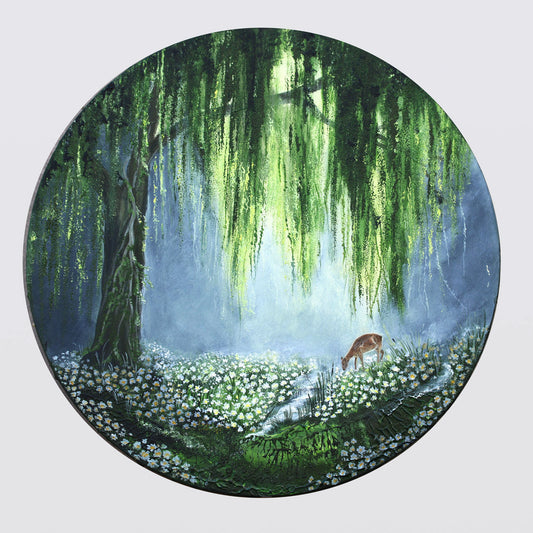 Night walk in a white flowers meadow 40cm