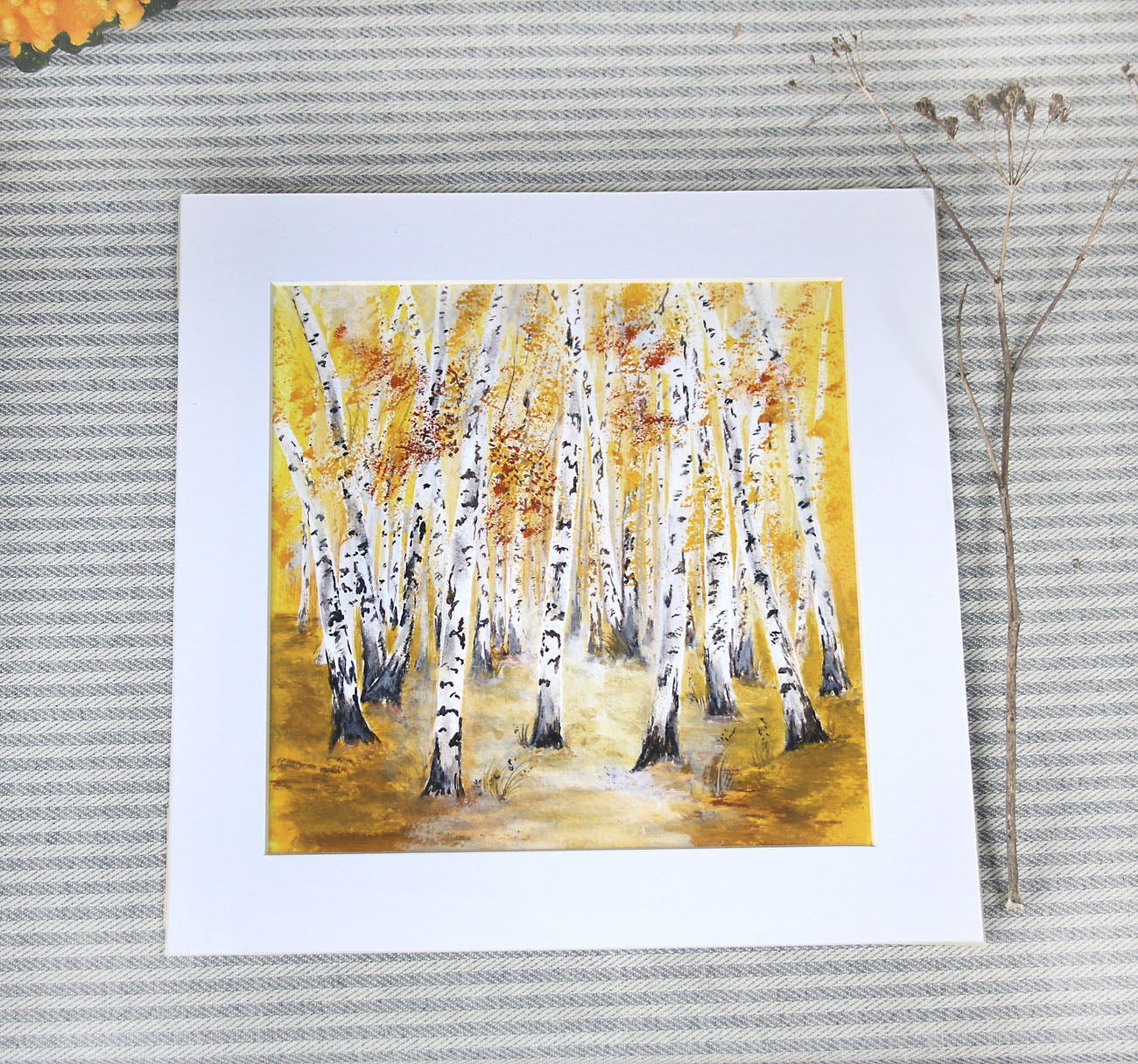 Golden Birch Forest Path