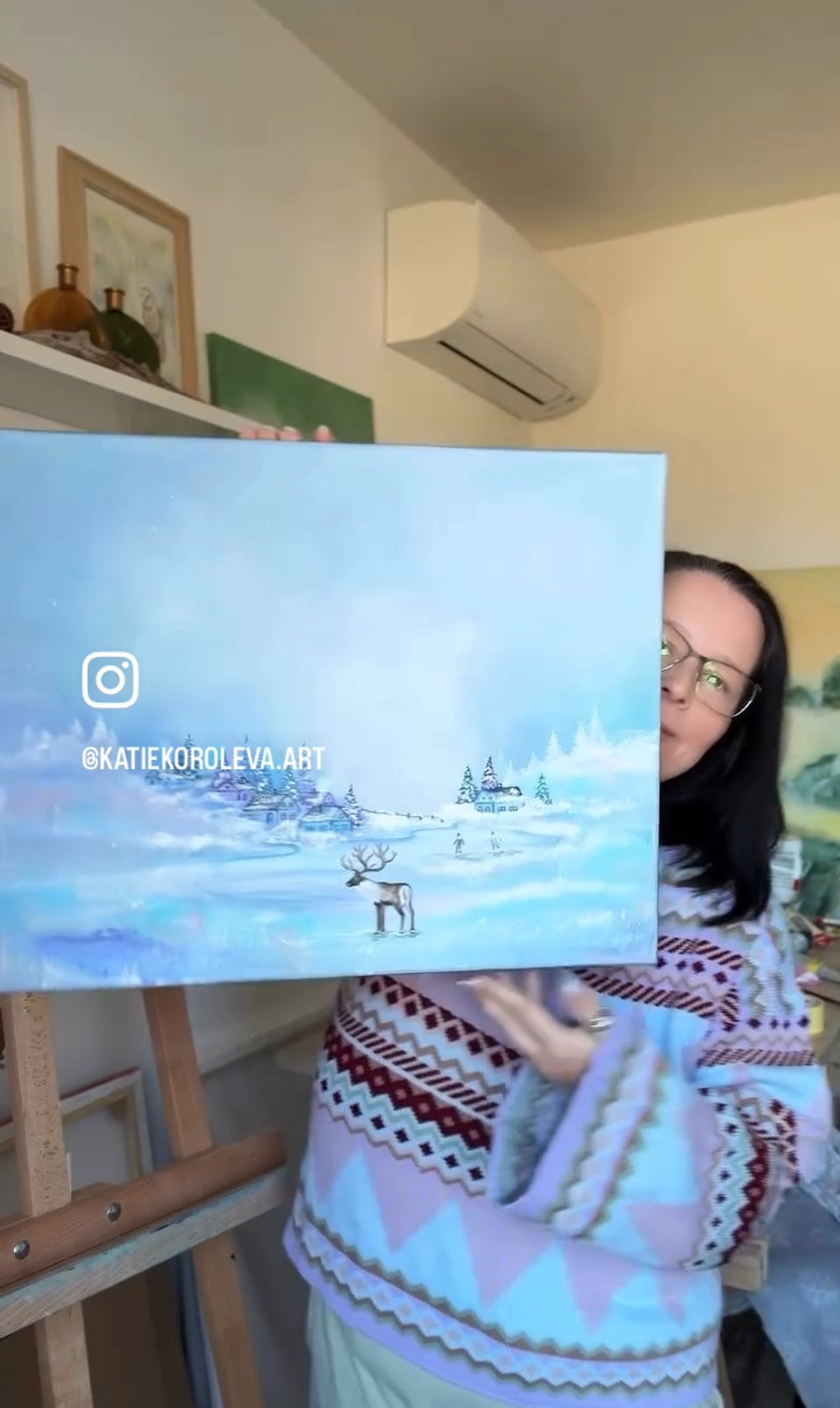 Winter village 50x40cm