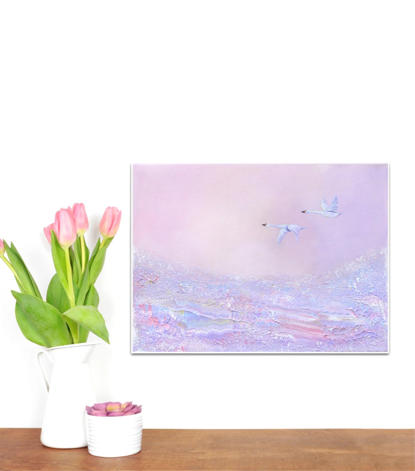 Cotton Candy Swans - Print