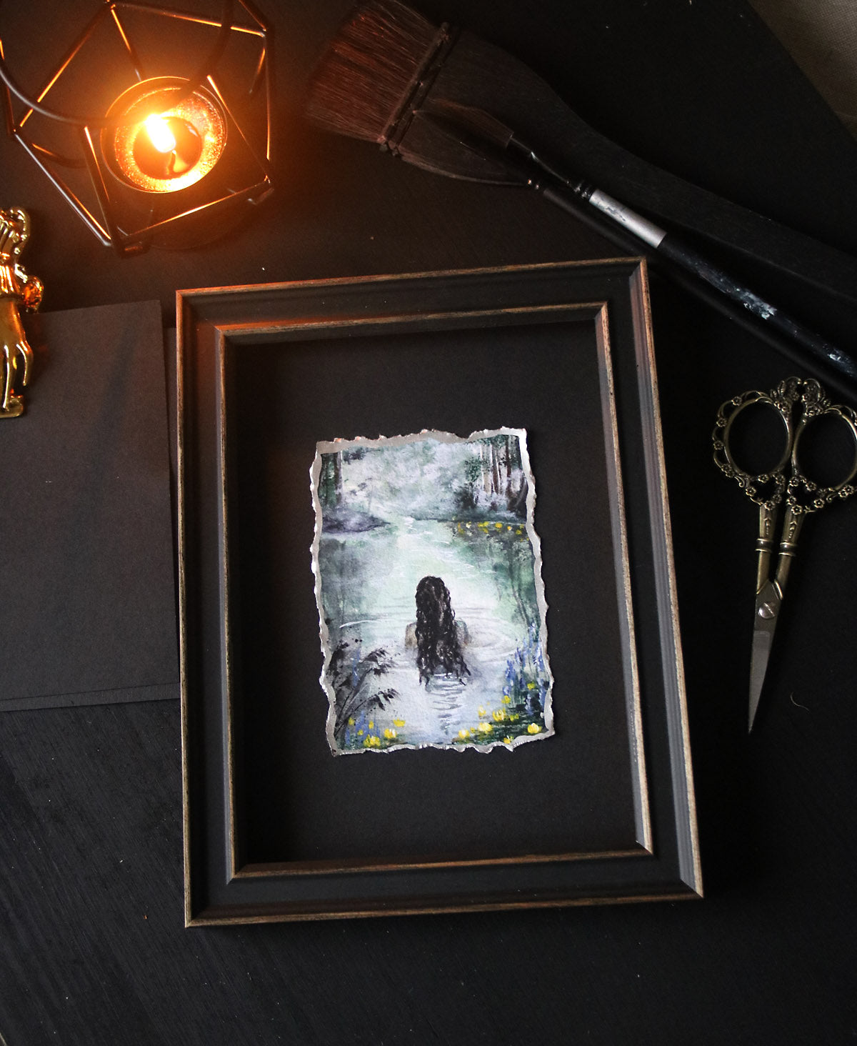 Siren in water artisan print