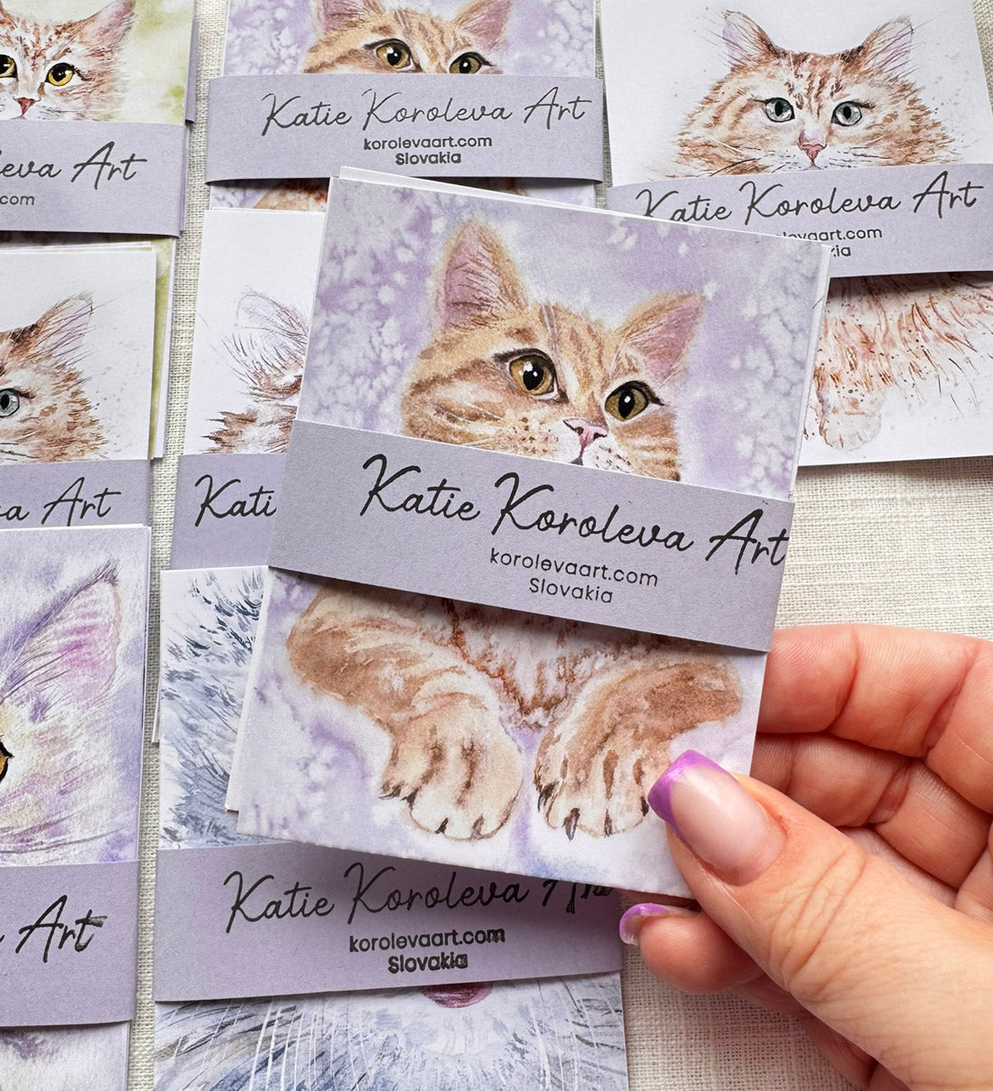 Watercolor Cats Note Cards