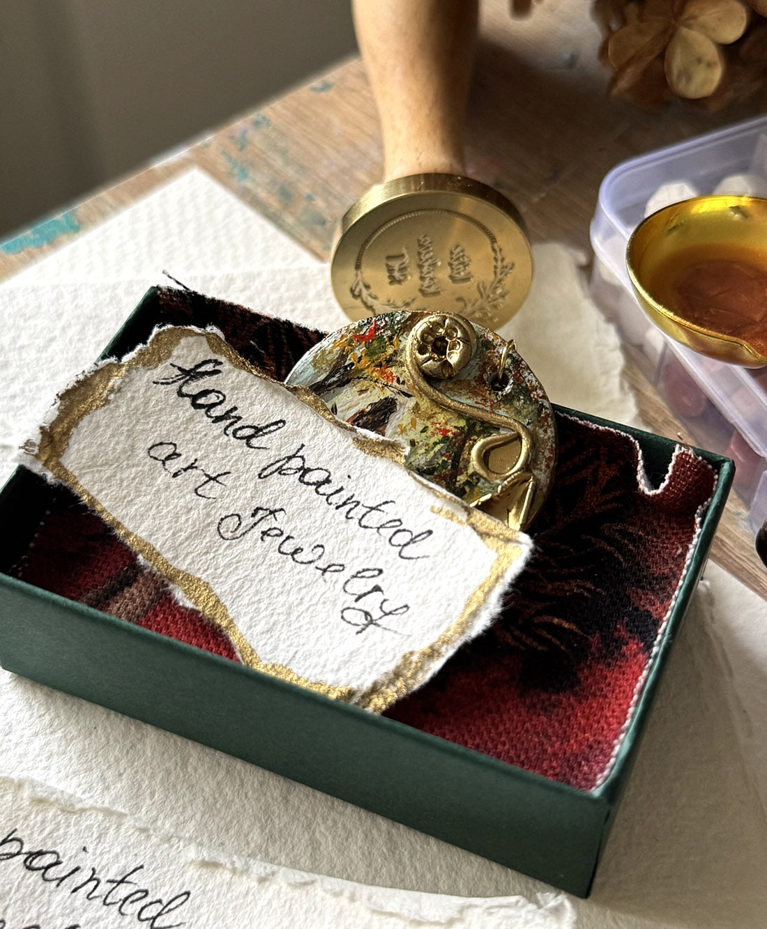 Katie Koroleva Art and painted jewelry packaging box