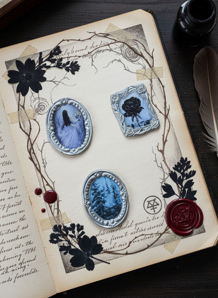 Black Rose Wax Seals Sticker - Pack of 2