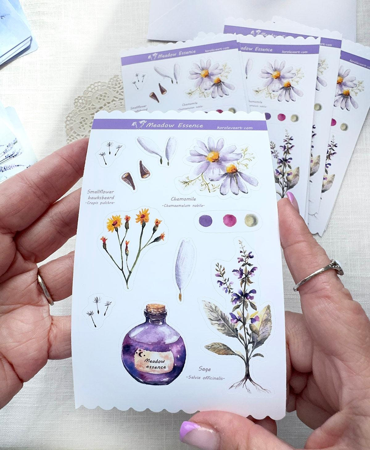 Wildflowers stickers sheet for journaling