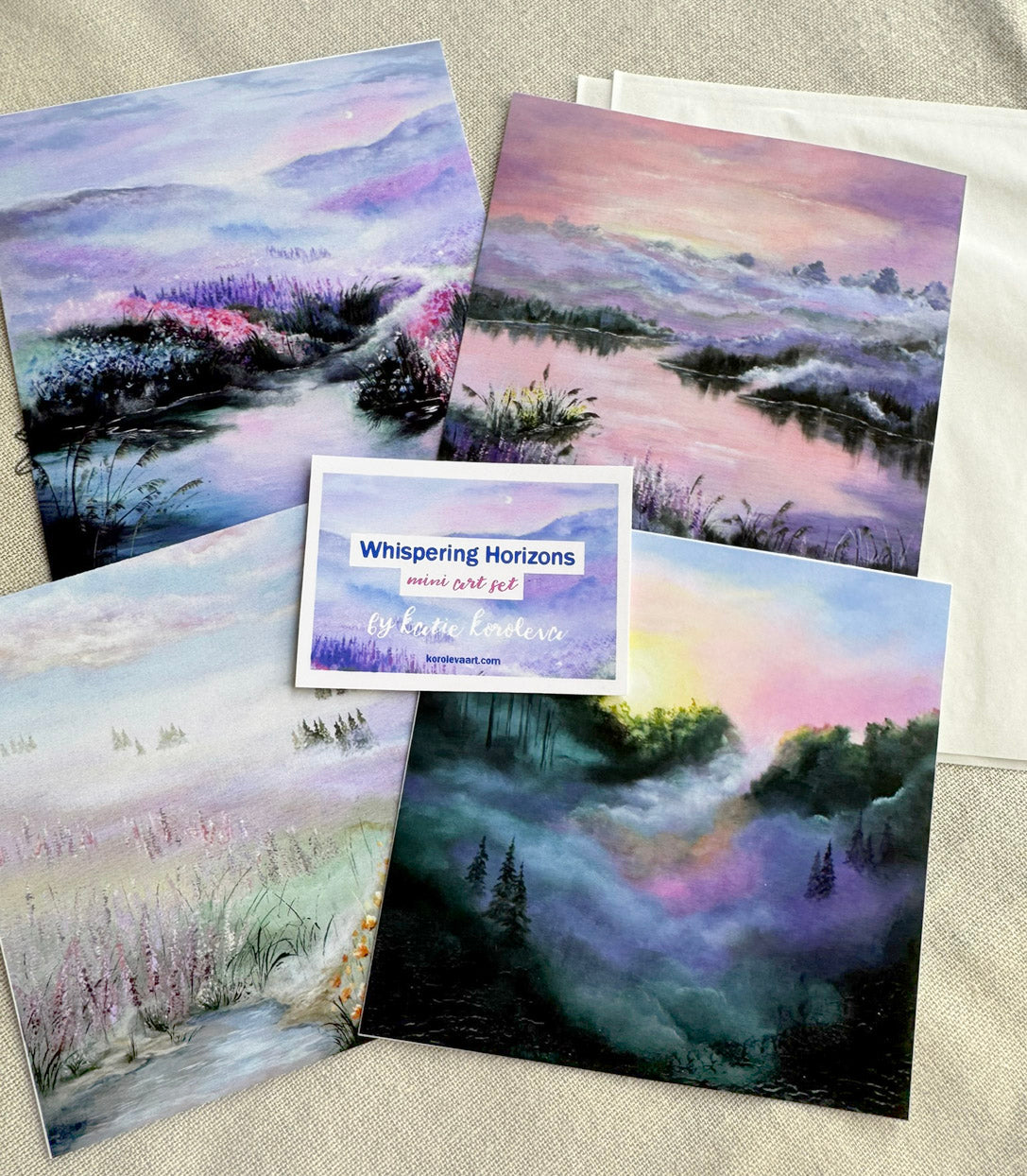 Miniature art print set of original paintings by Koroleva Art