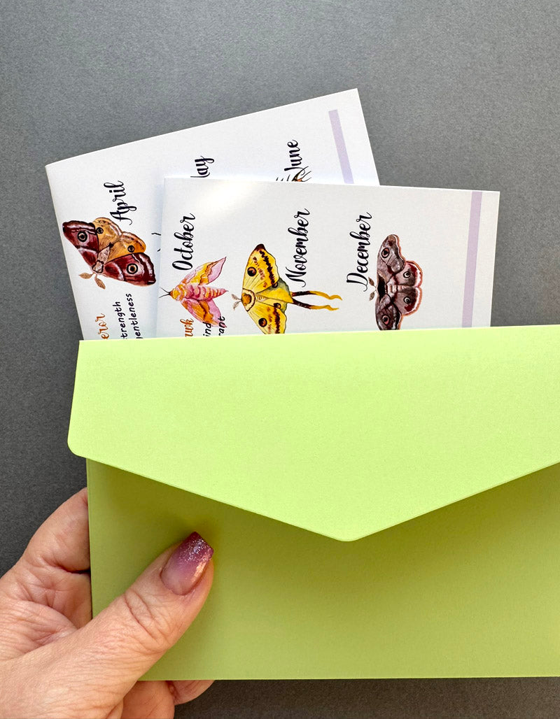 Birth Month Moths - Set of 2 Greeting Cards