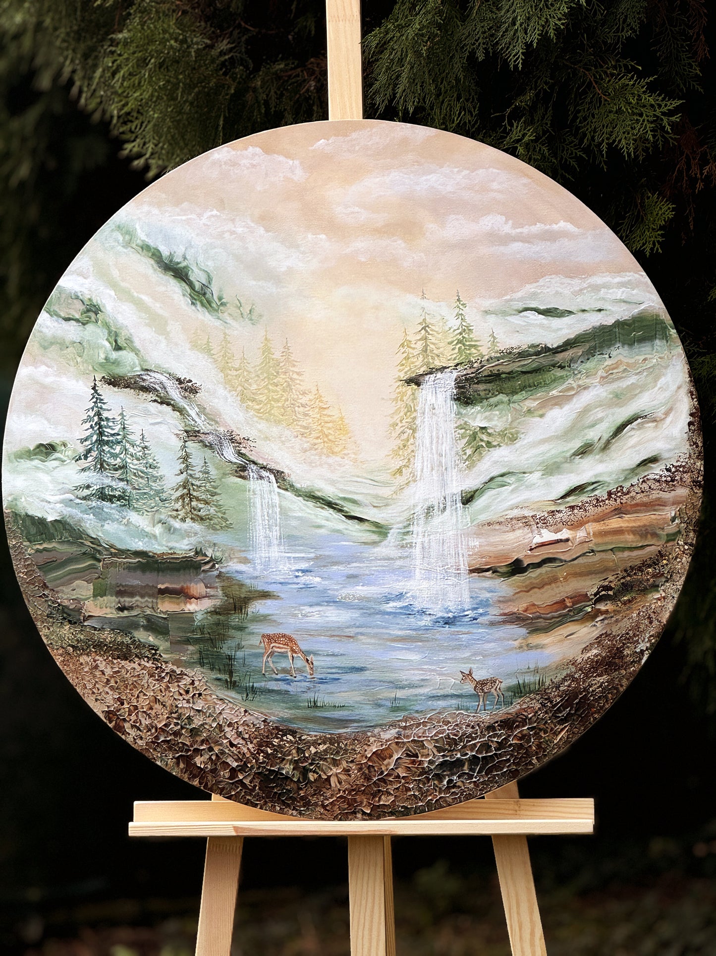 Terra (large) 80cm round canvas