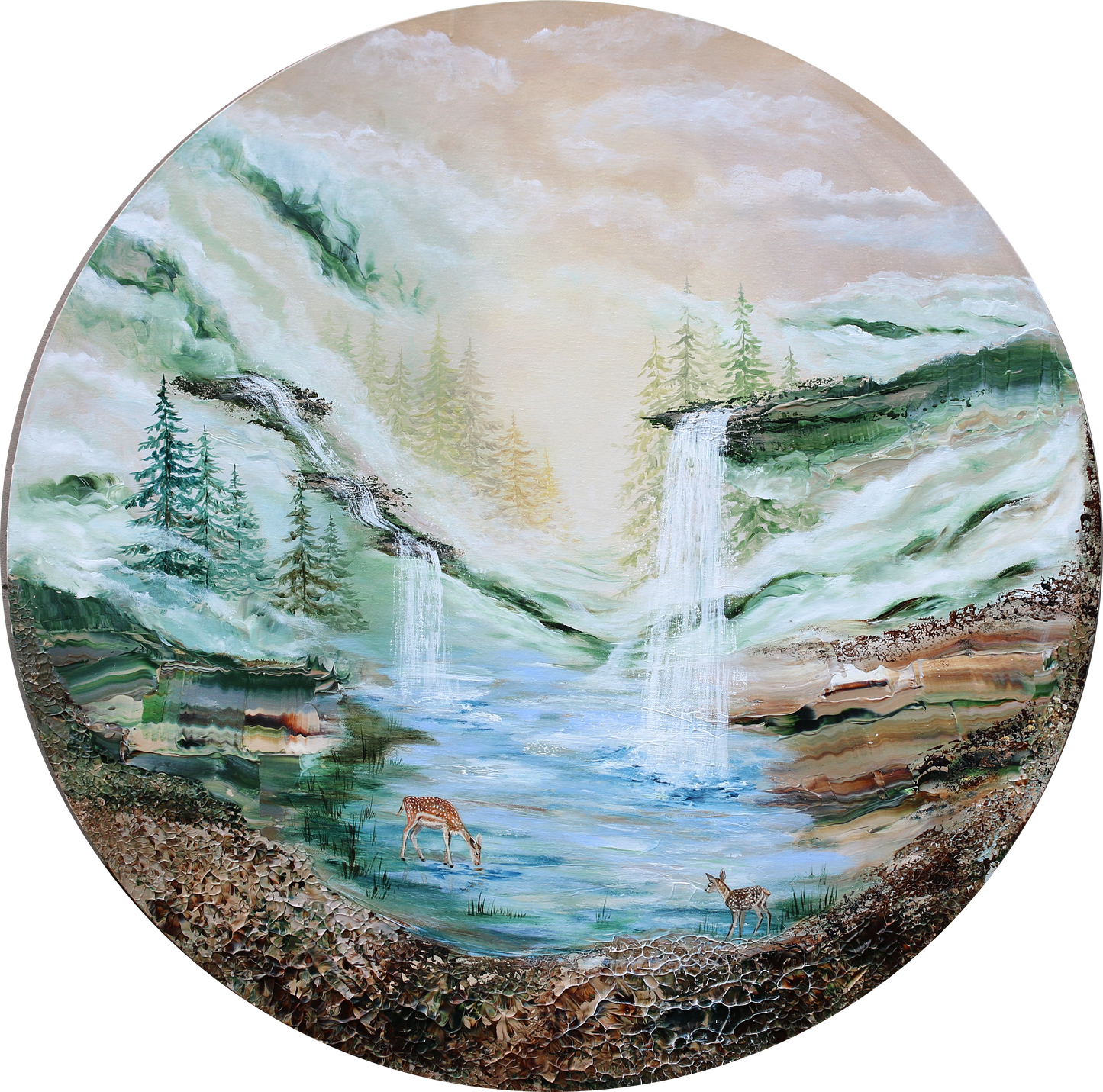 Terra (large) 80cm round canvas