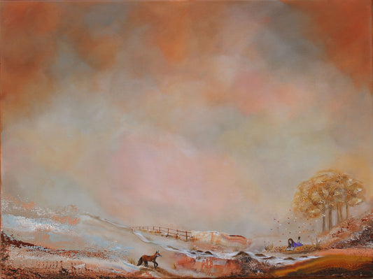 Rustling pages and falling leaves 80x60cm