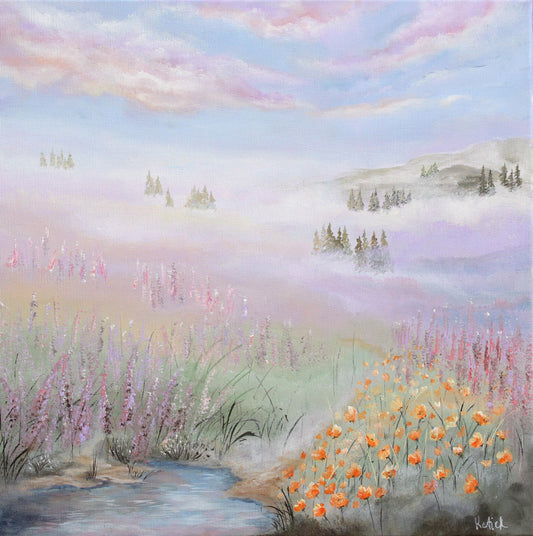 Softly blooming horizons 40x40cm