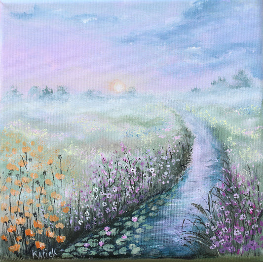 Stroll by the river 20x20cm