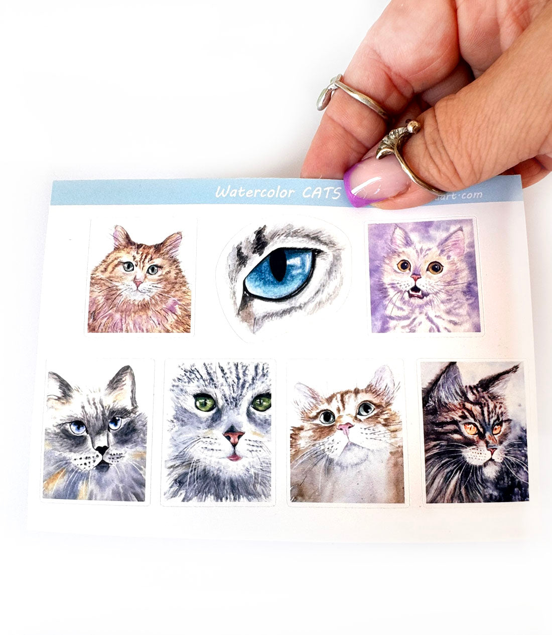 Artisan cats stickers sheet