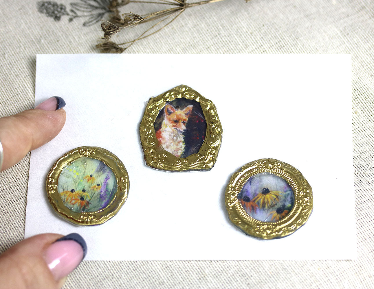 Autumn Flowers Wax Seals Sticker - Pack of 3