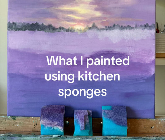 Painting with a Kitchen Sponge: My Favorite Acrylic Painting Technique
