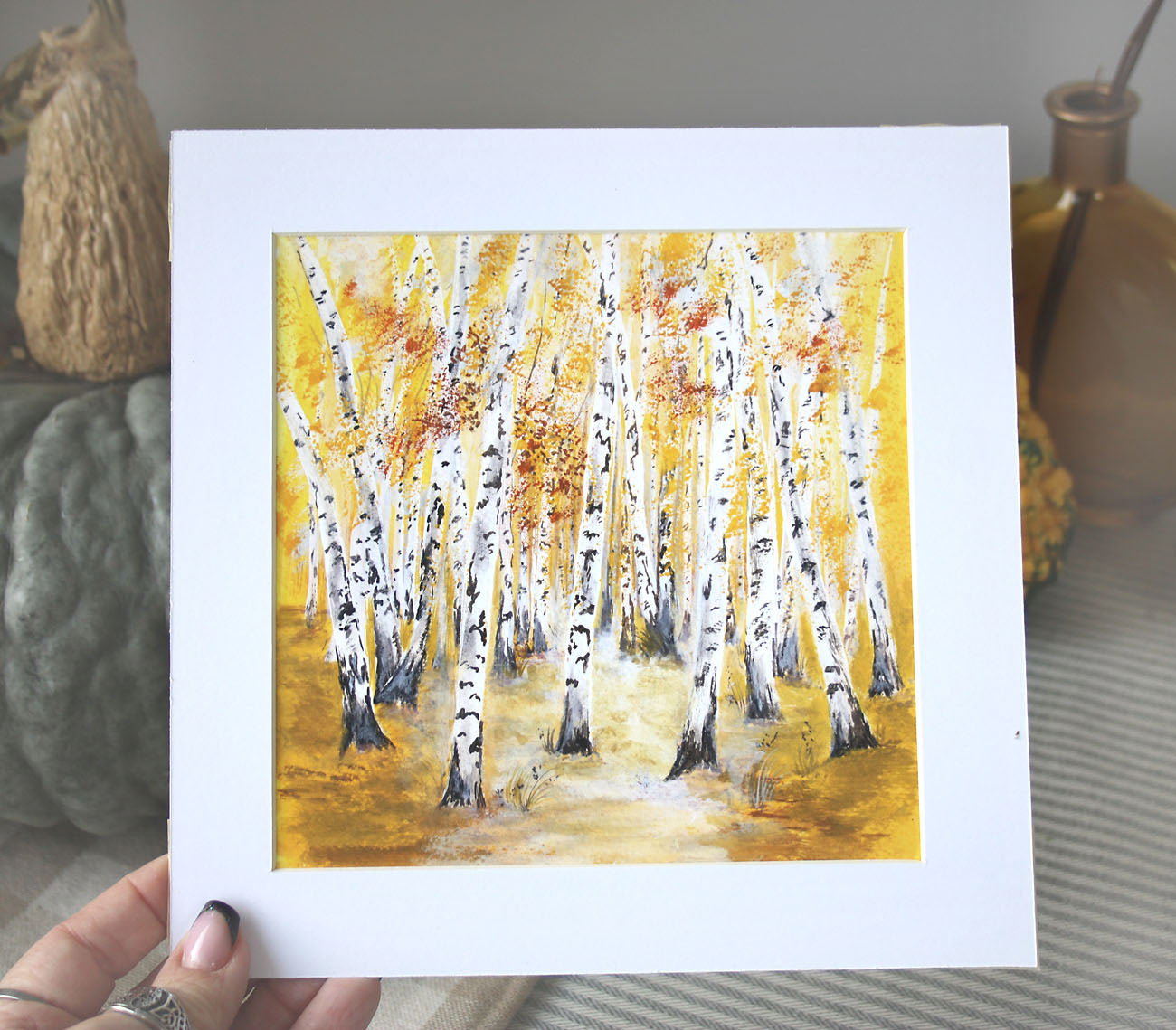 Golden Birch Forest Path