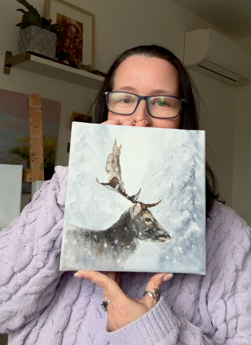 Elk in the Snowy Forest