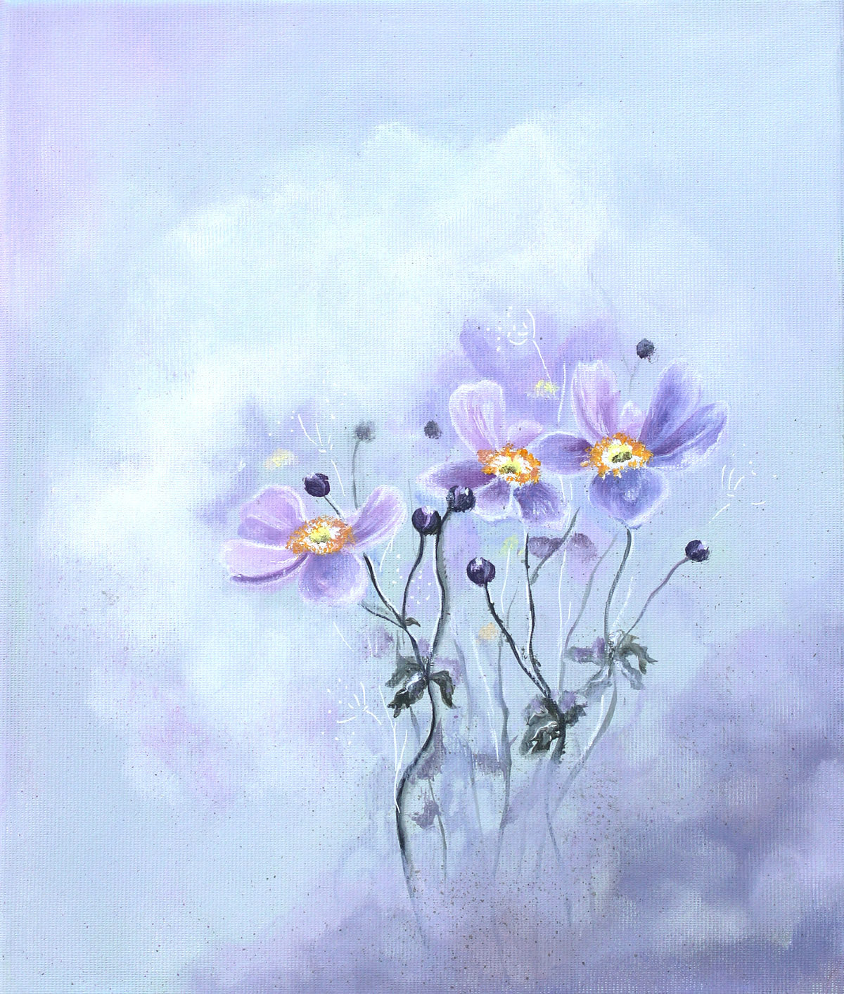 Original anemone flowers painting