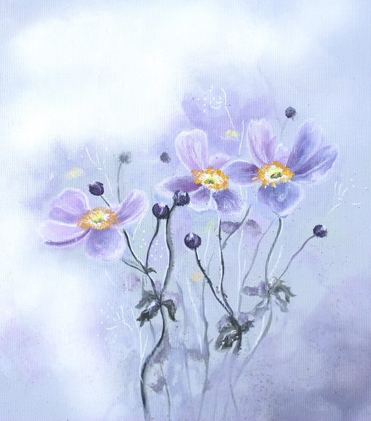 Original anemone flowers painting