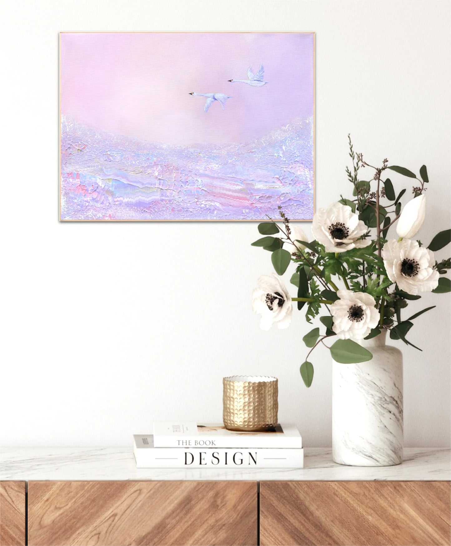 Cotton Candy Swans - Print