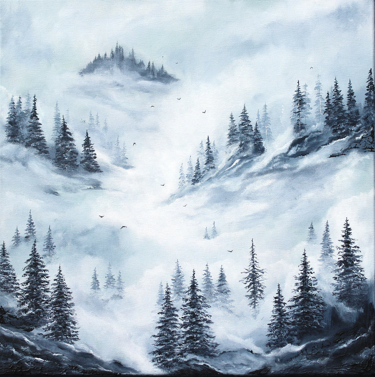 The silence between branches 50x50cm