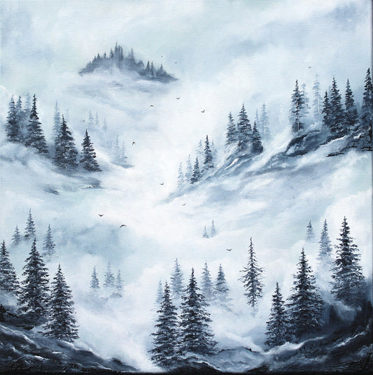 The silence between branches 50x50cm