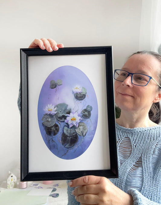 The Pond Keeps Its Treasures (in blue) - Print