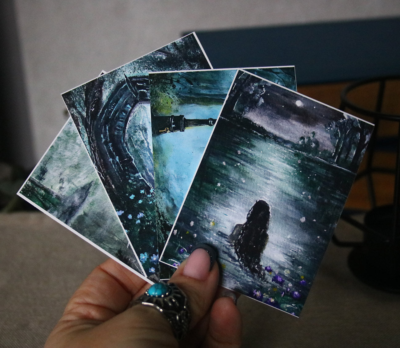 ACEO cards set in mystical dark fantasy vibe