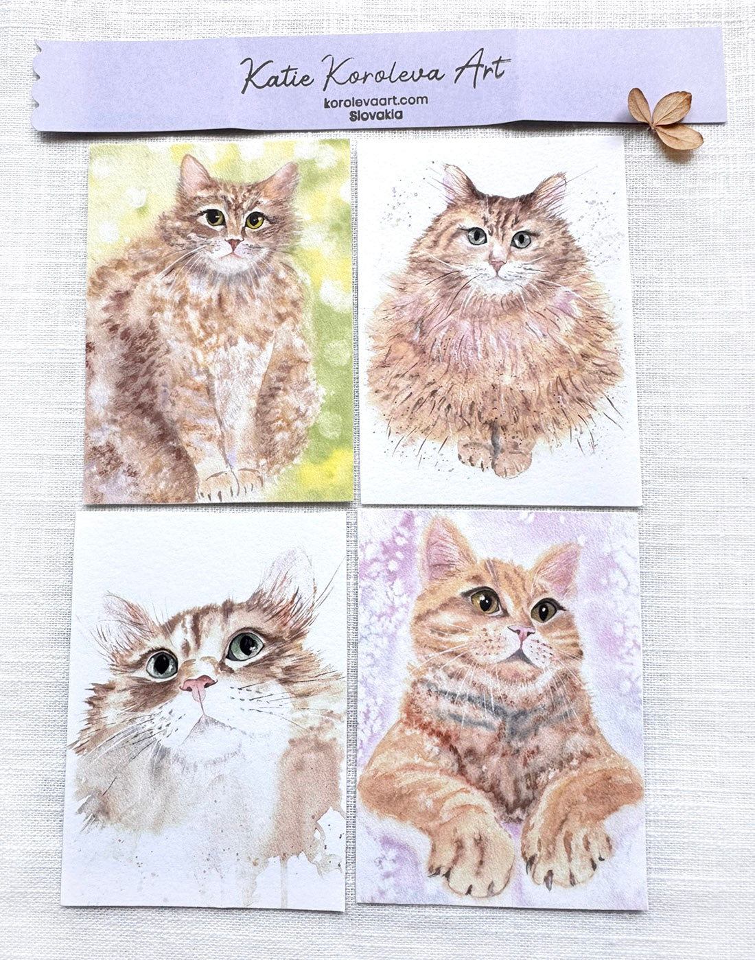 Watercolor Cats ACEO/ Pocket Art mini prints