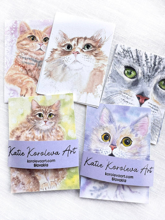 Watercolor Cats ACEO/ Pocket Art mini prints