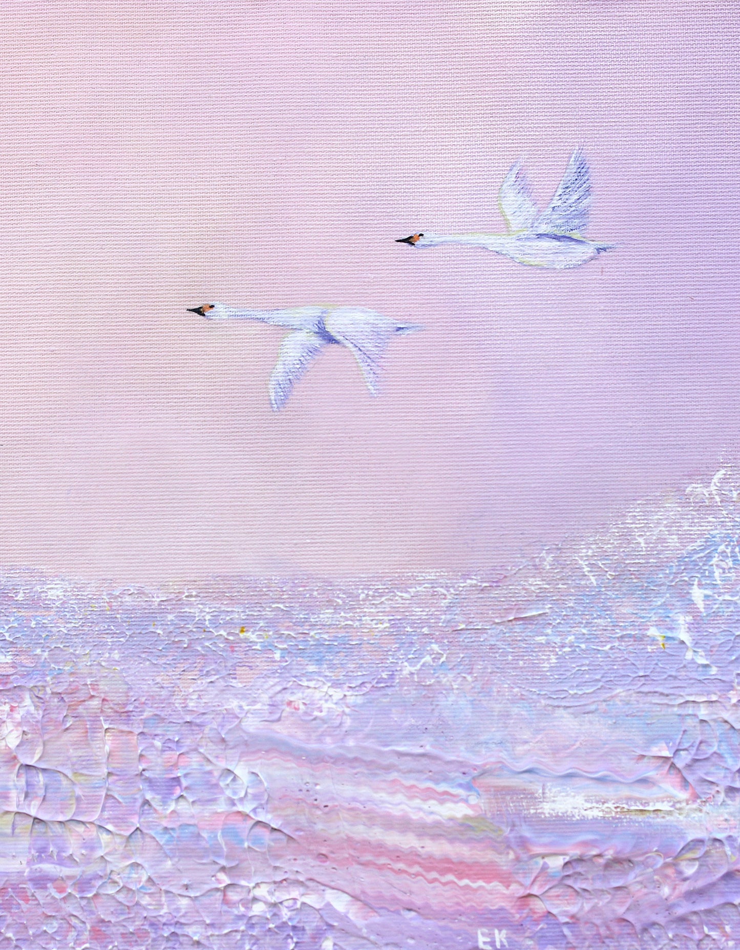 Cotton candy swans