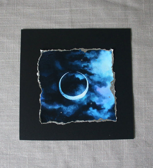 Moon Eclipse dramatic dark artisan print