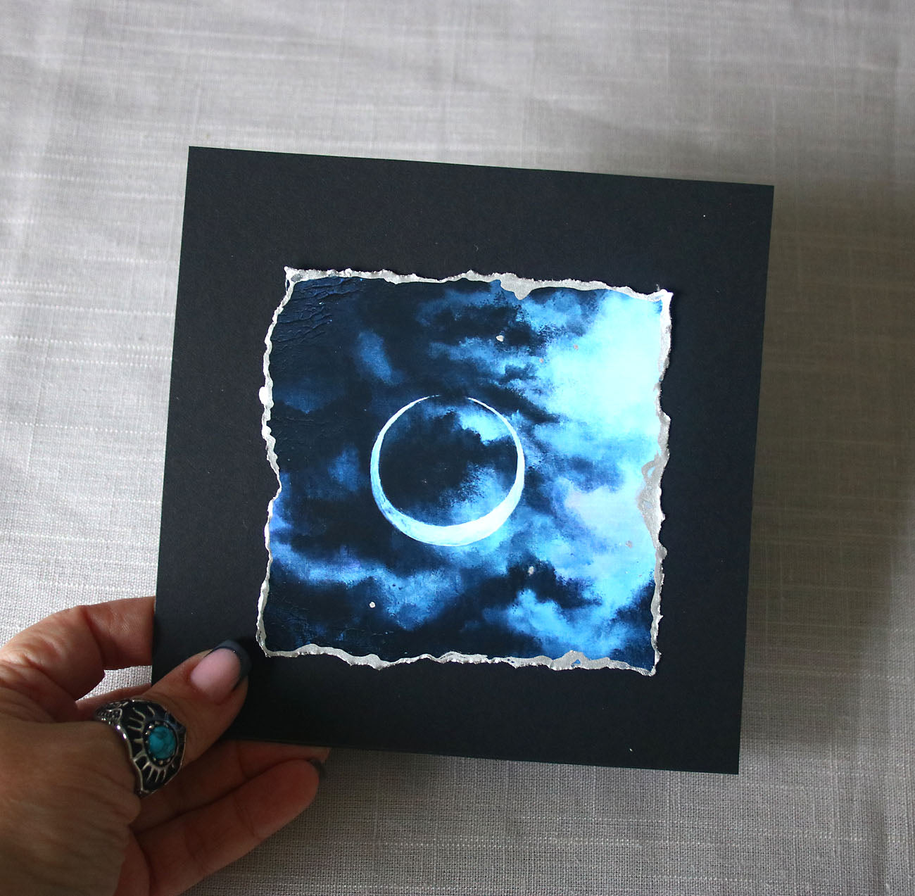 Moon Eclipse dramatic dark artisan print