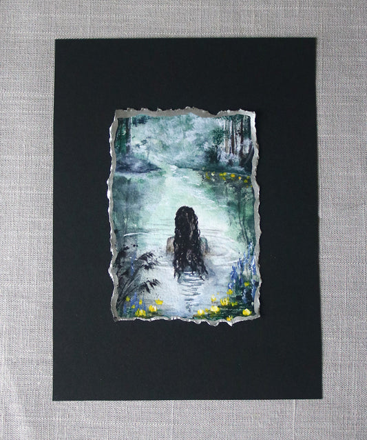 Siren in water artisan print
