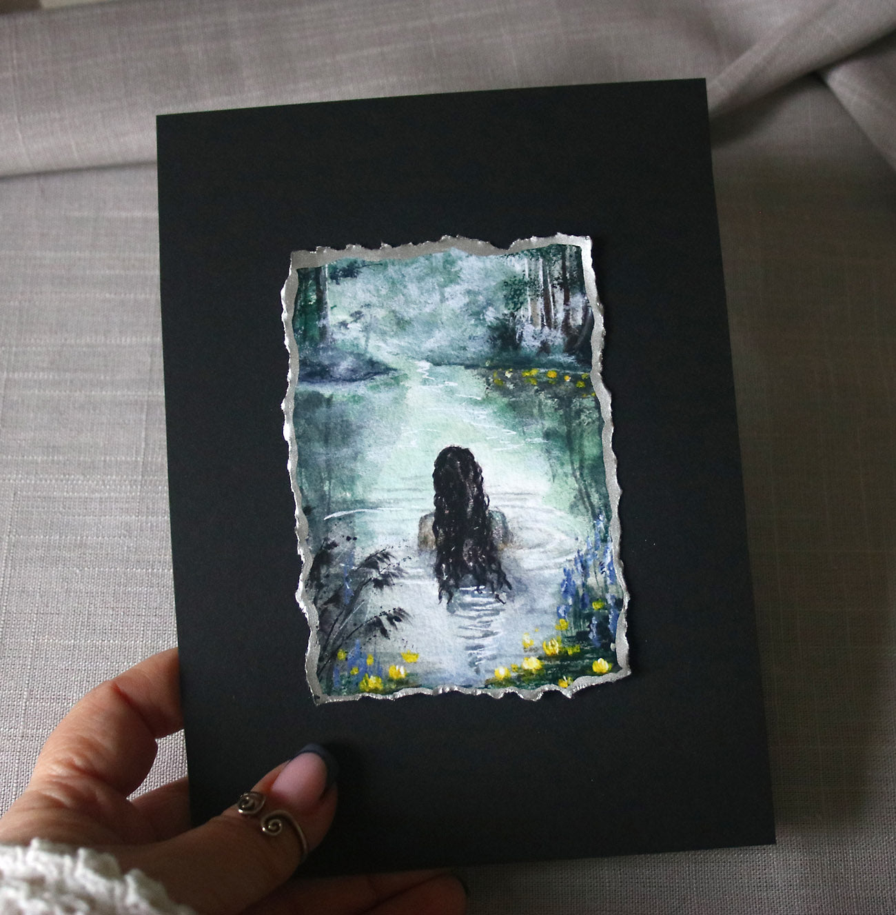Siren in water artisan print