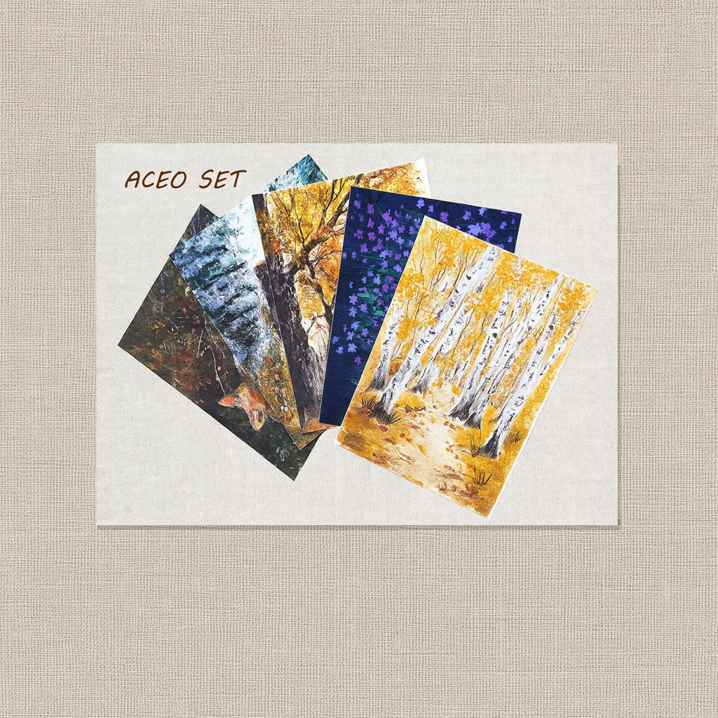 Autumn Rustle ACEO cards set - print