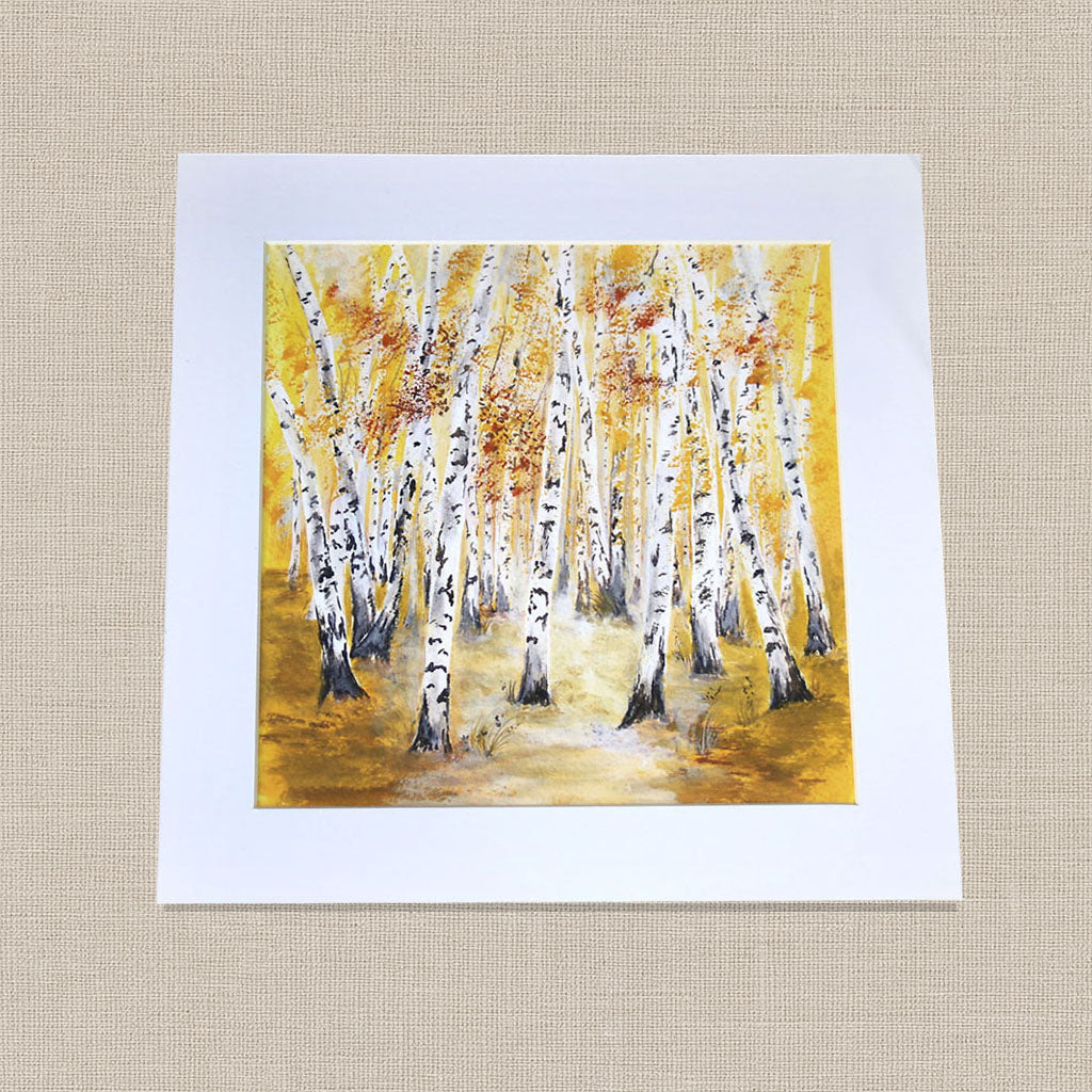 Golden Birch Forest Path