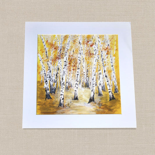 Golden Birch Forest Path