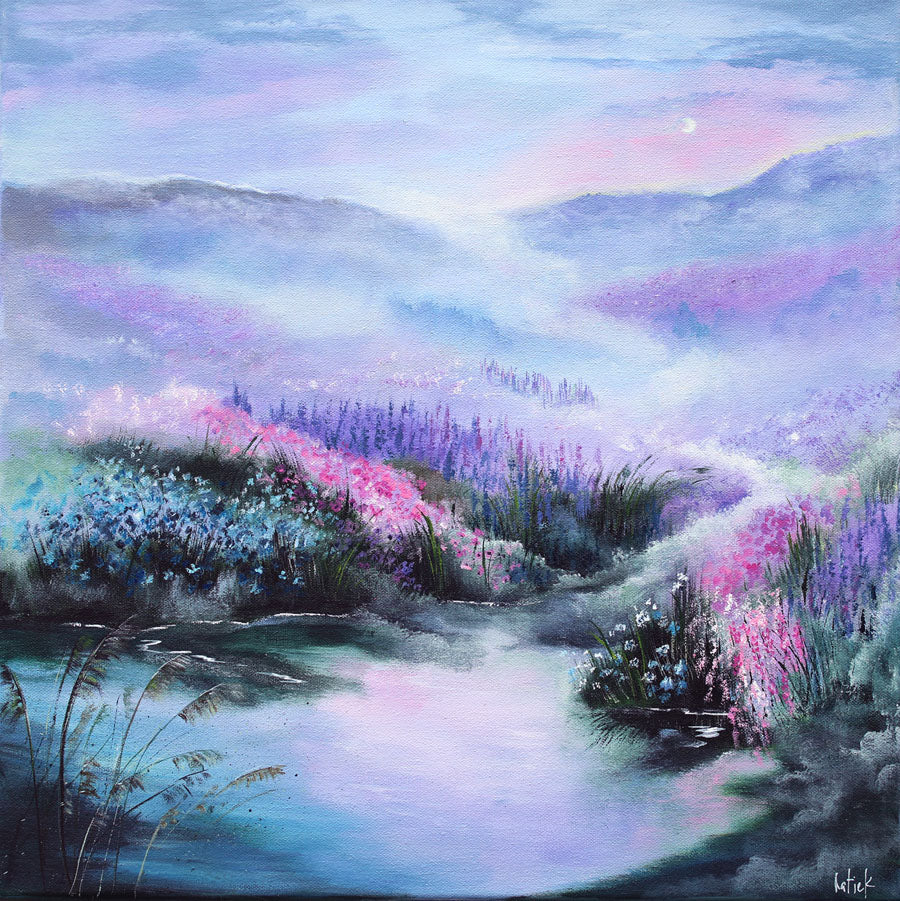 Blue Landscape fine art print impressionist painting