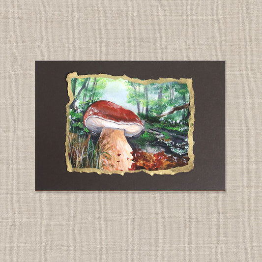 Boletus Mushroom – Hand-Deckled Artisan Mini Print