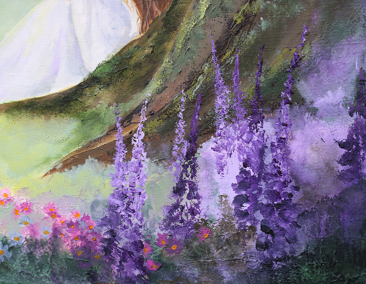 Painting of purple flowers