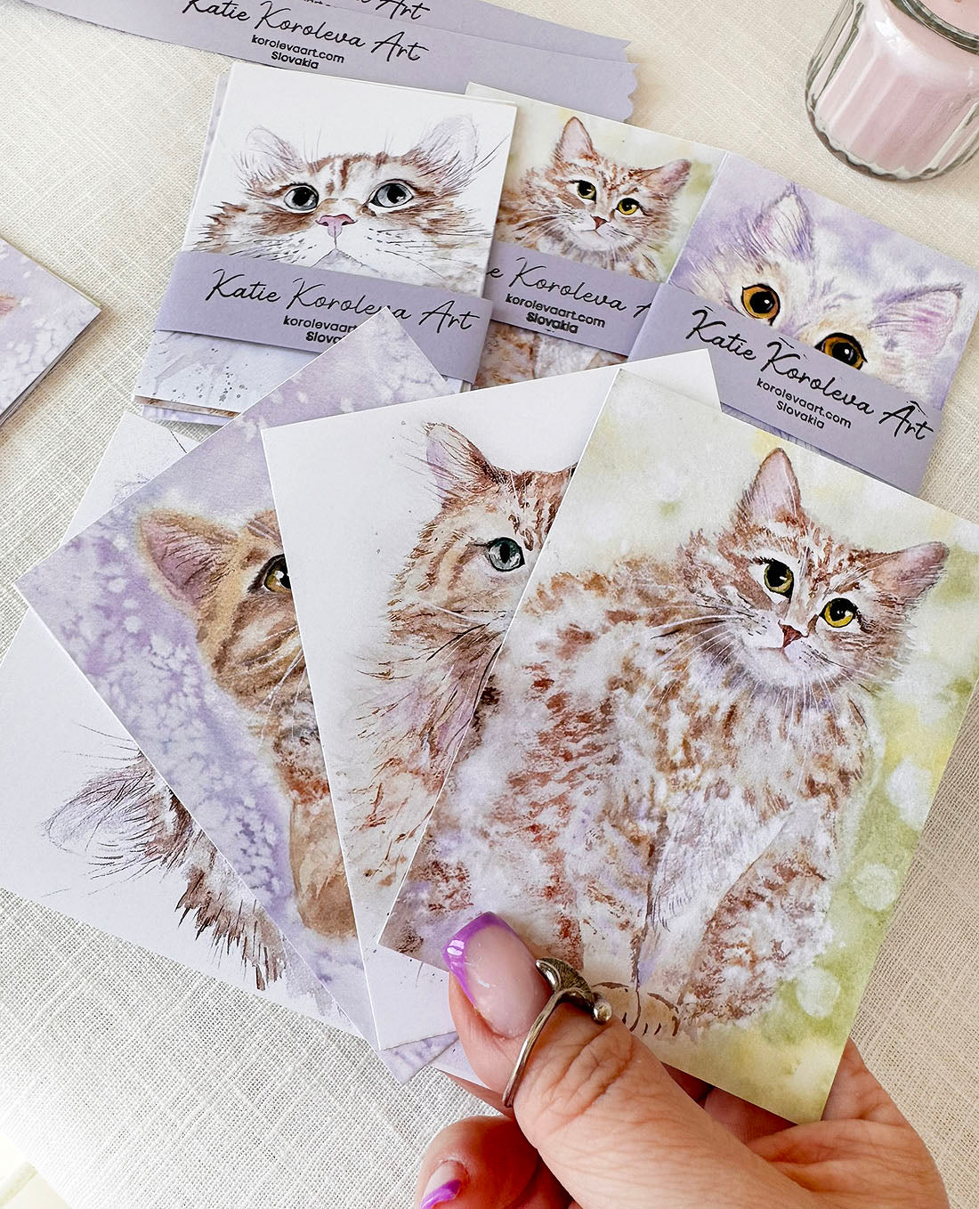 Watercolor Cats Note Cards