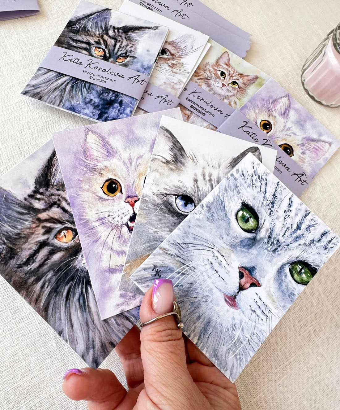Watercolor Cats Note Cards