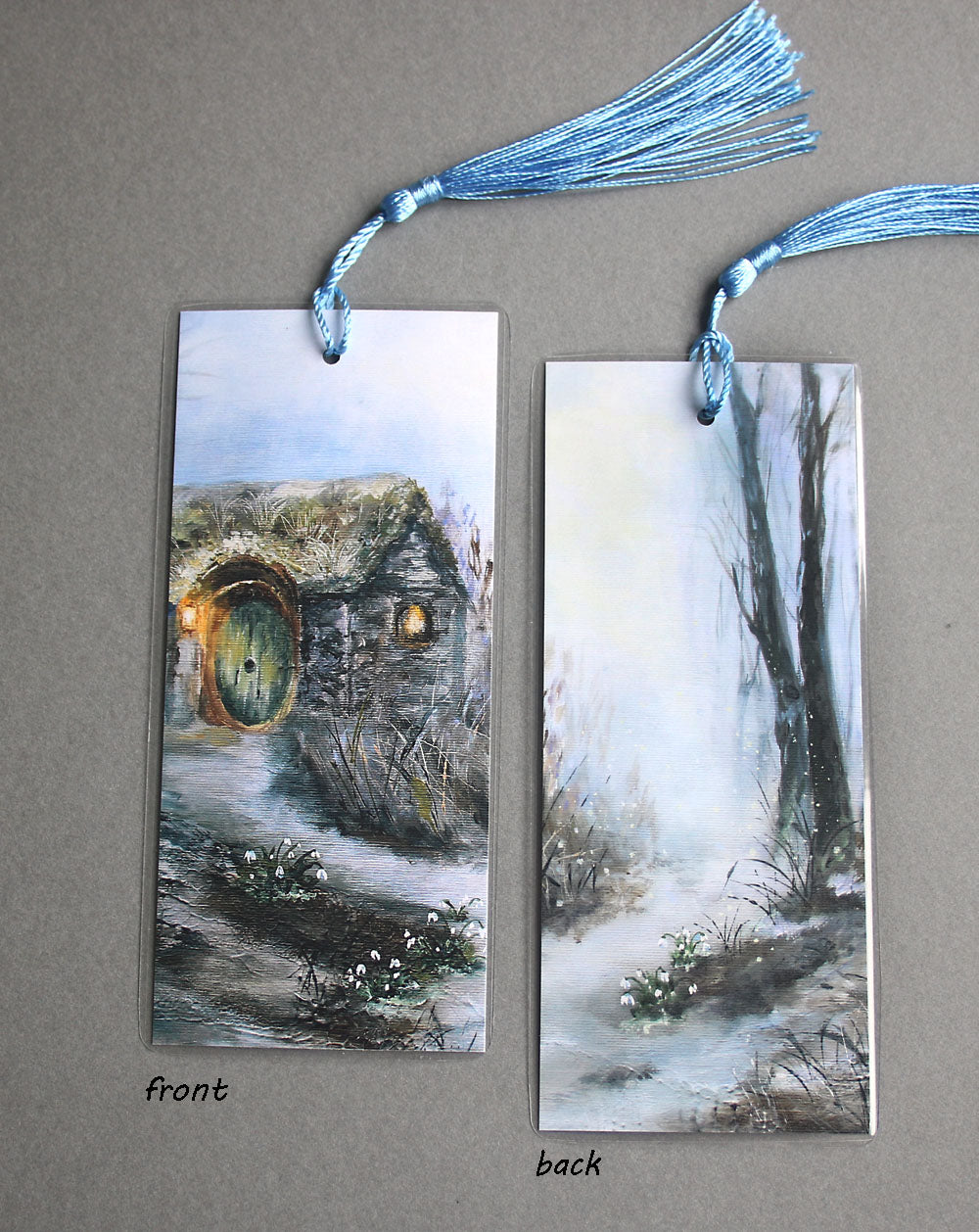 Dark hobbit cottage illustrated bookmark