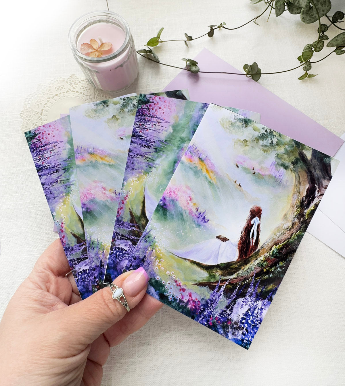 Girl in a Meadow - Greeting Cards