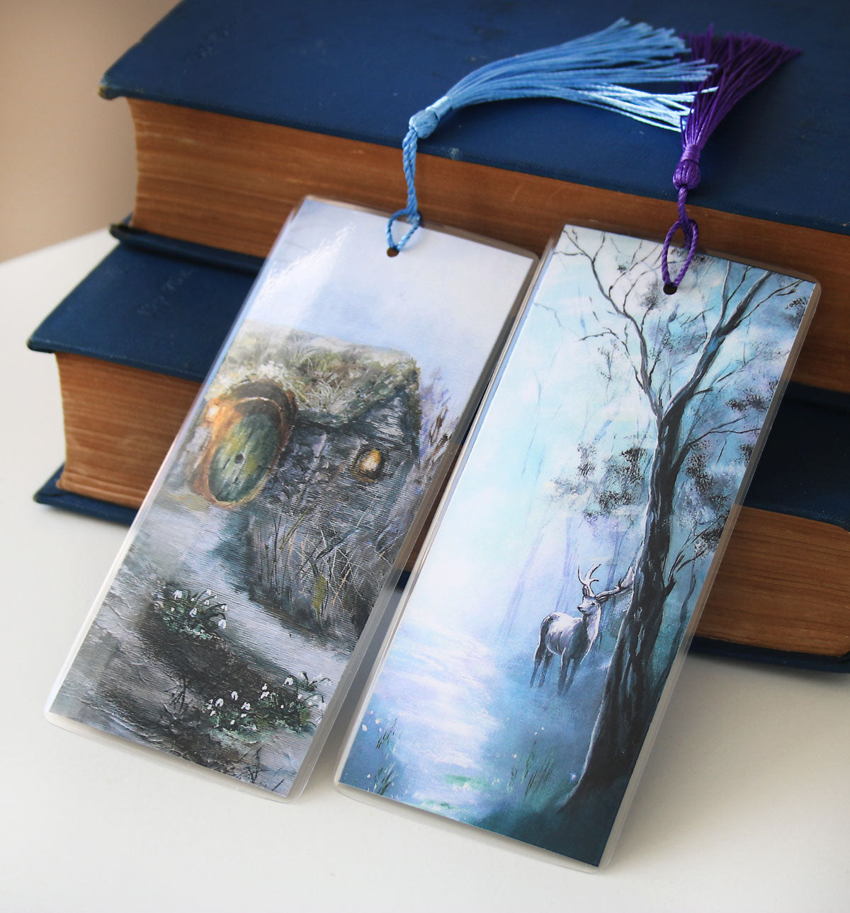 Dark forest illustrated art bookmarks