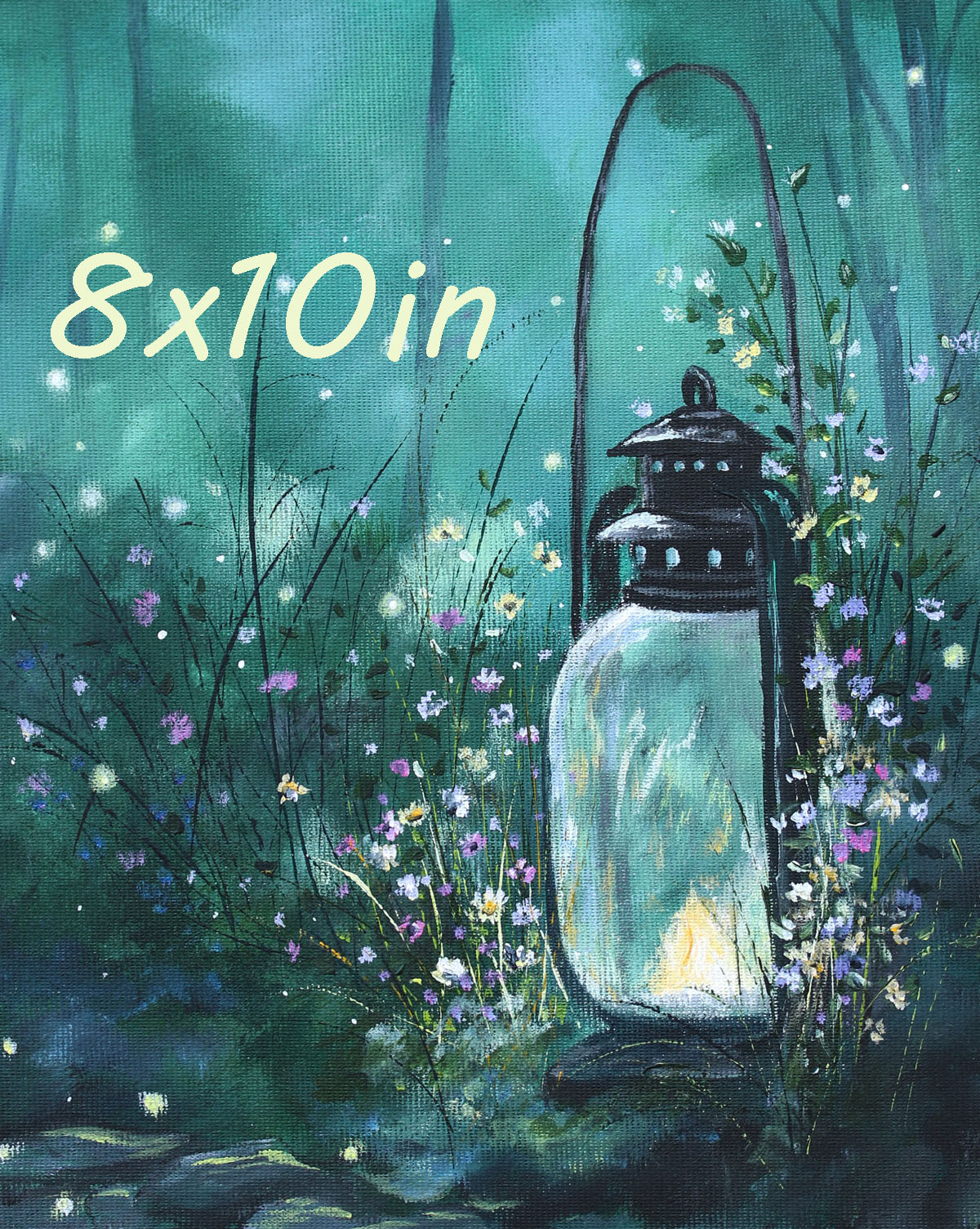 Fine art print magical lantern in a faerie forest