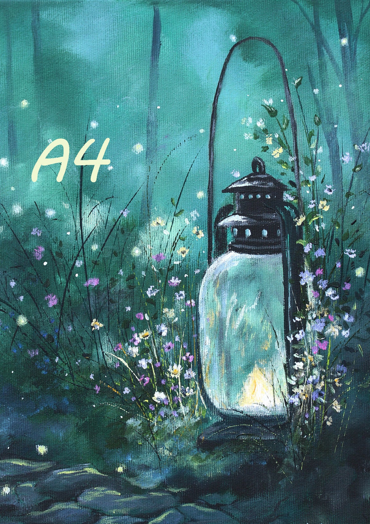 Fine art print magical lantern in a faerie forest