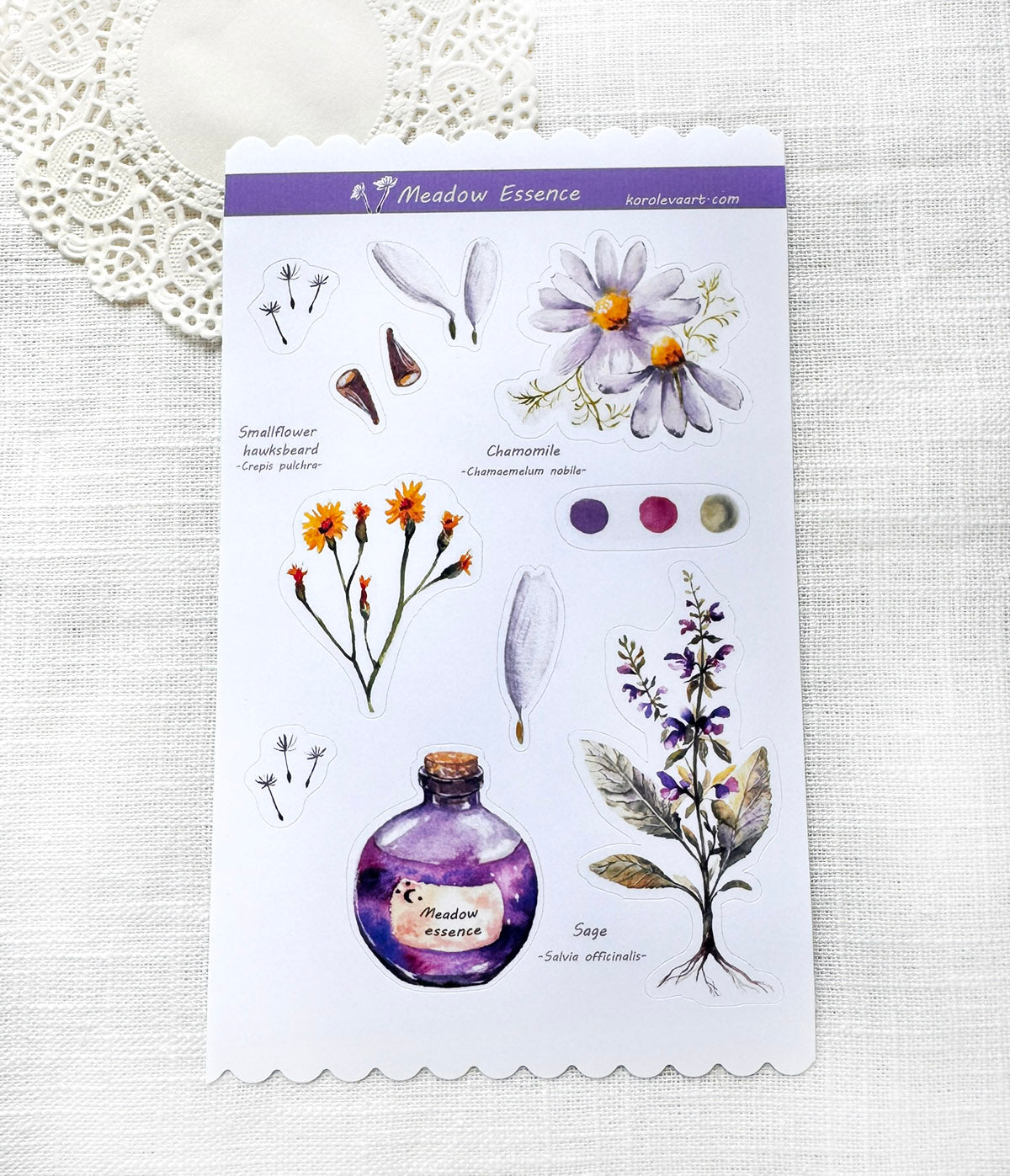 Wildflowers stickers sheet for journaling