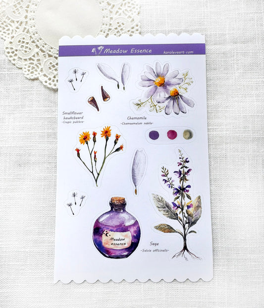 Wildflowers stickers sheet for journaling